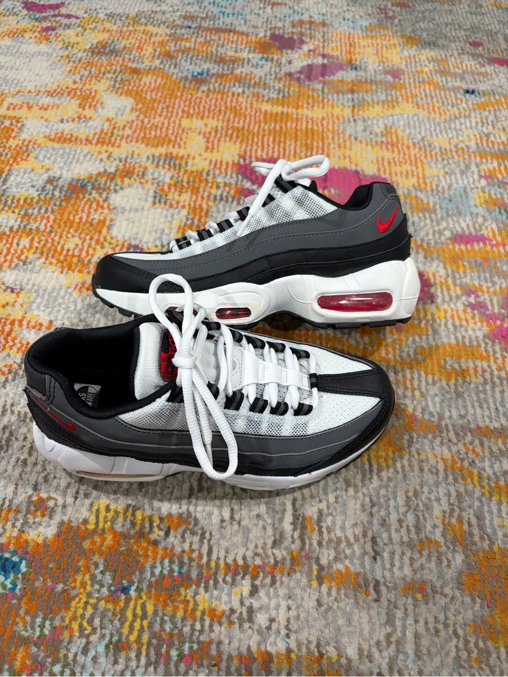 Nike airmax 95 Sneakers - White, Black & Gray with Red Accents